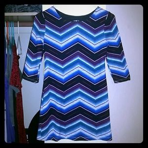 Chevron Blue, Purple, & White Dress